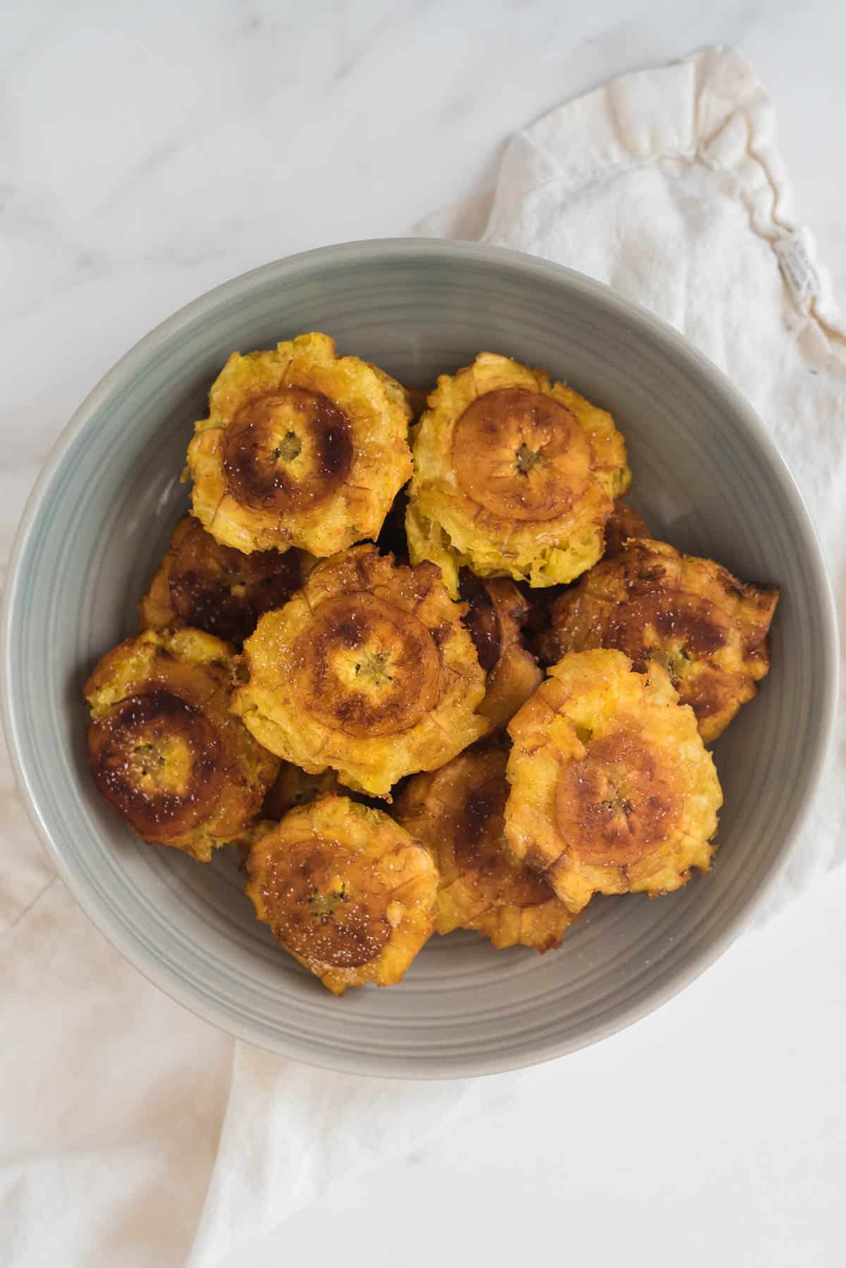 tostones in grey bowl