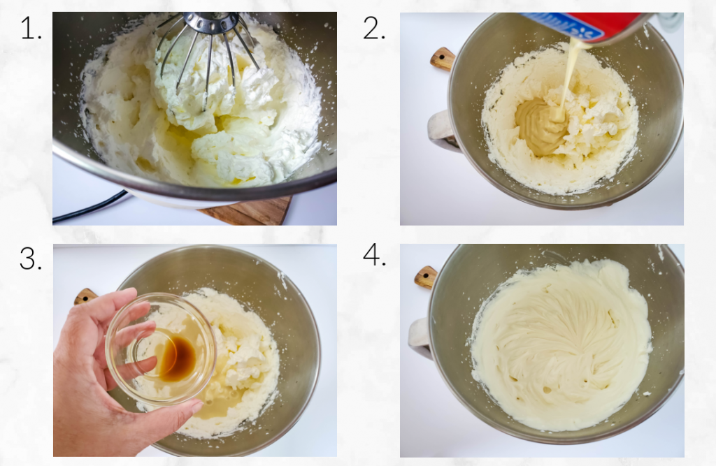collage of images showing how to mix ice cream